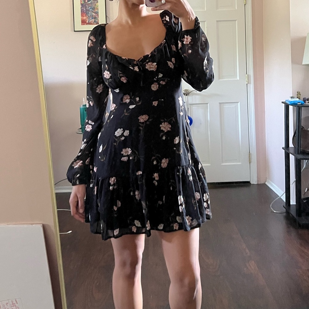 Floral Black Dress
